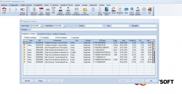 ARTSOFT integra dados E-fatura